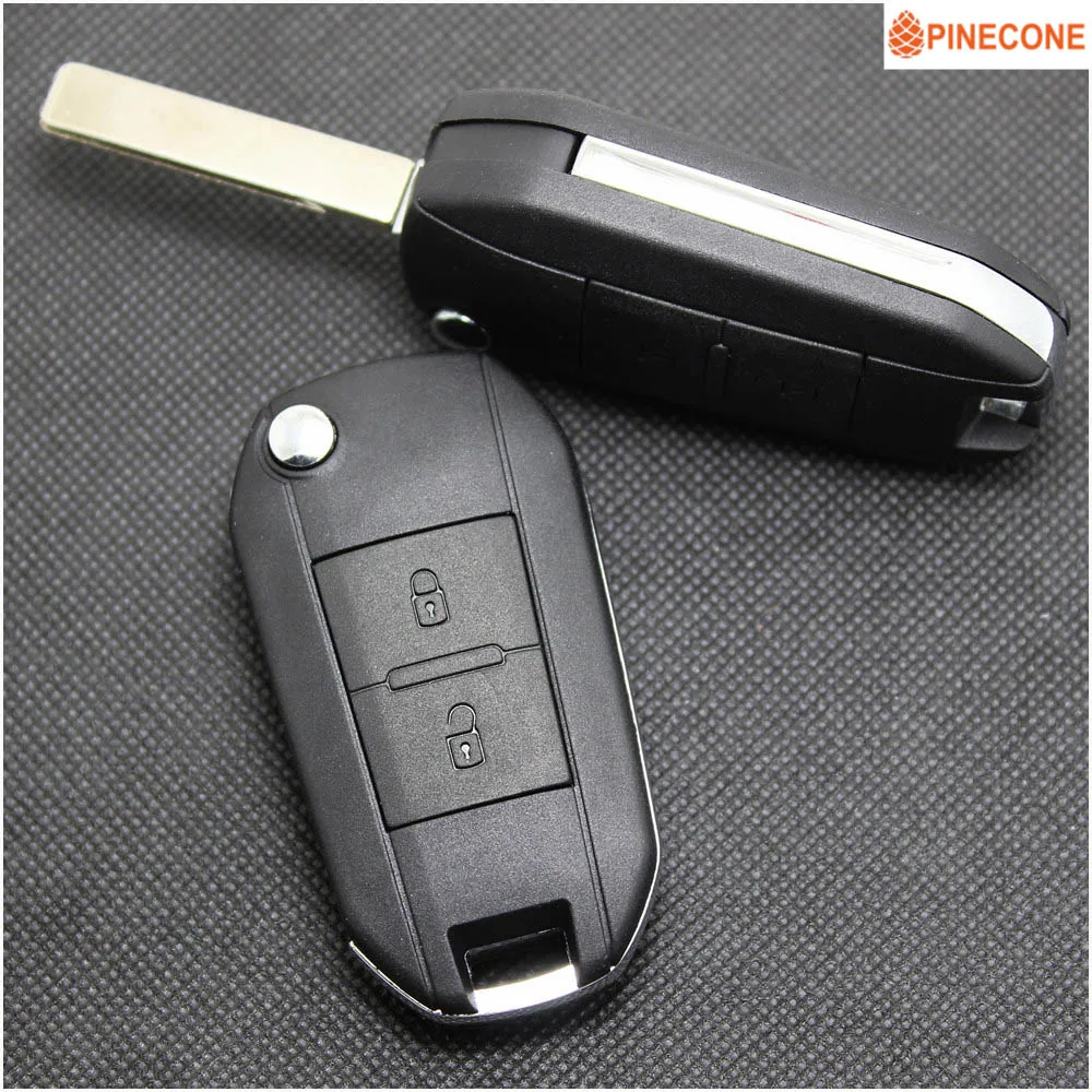 PINECONE Корпус ключа для Peugeot 307 207 107 чехол для ключей Стайлинг 2 кнопки HU83 лезвие модифицированный дистанционный автомобильный брелок корпус