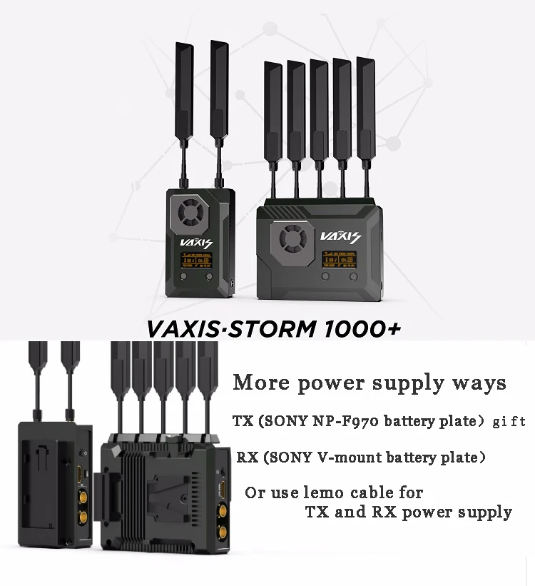 VAXIS STORM 1000FT+ беспроводная система передачи видео 3G-SDI HDMI вещательный фильм передатчик и приемник для красного ARRI новая версия