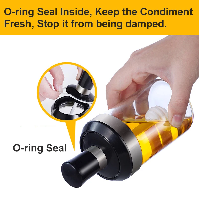 Glass Integrated Spice Bottles Jars Seasoning Spoon Oil Brush Honey Bar Lid Seal Sauce Kitchen Storage Boxes Organization Items|Бутылки