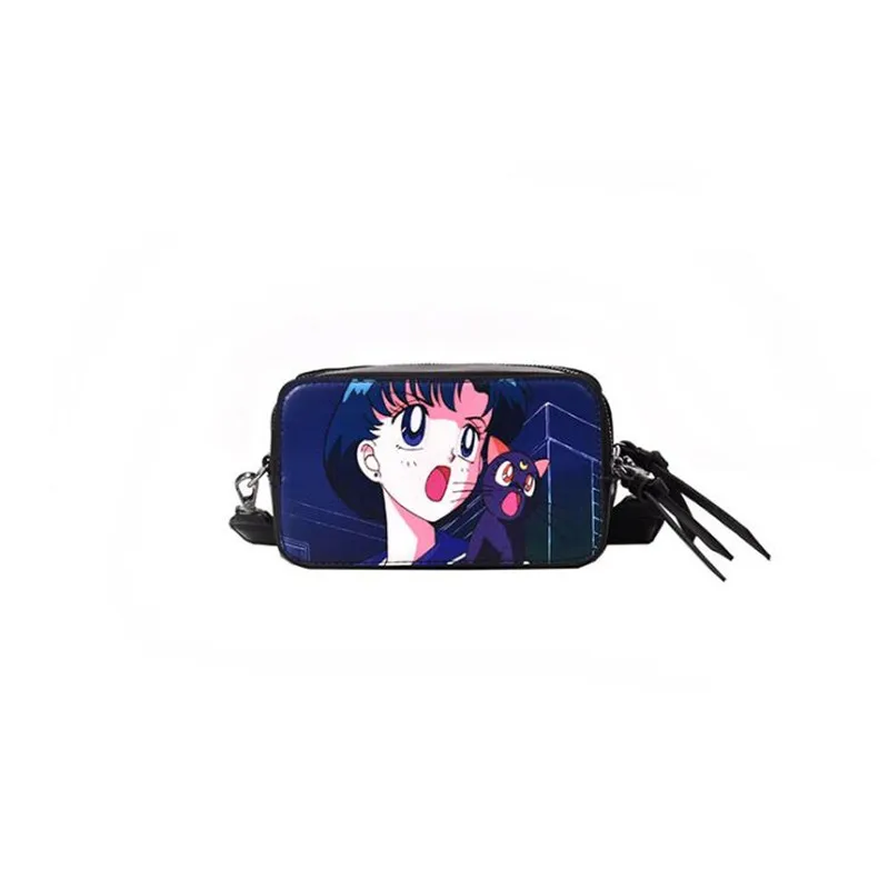 

Women Bags Fashion Cartoon Print Shoulder Bag Beautiful Girl Cute Messenger Bag Color Shoulder Strap Small Square Package