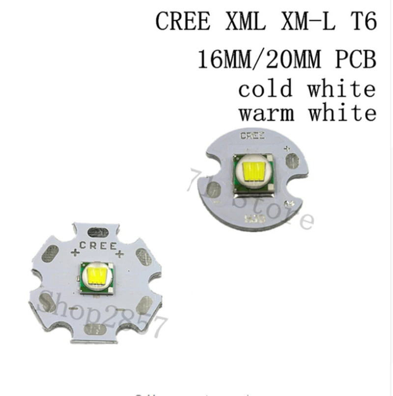1PCS CREE XML2 XM-L2 T6 U2 10W WHITE High Power LED chip with 12/14/16/20mm PCB