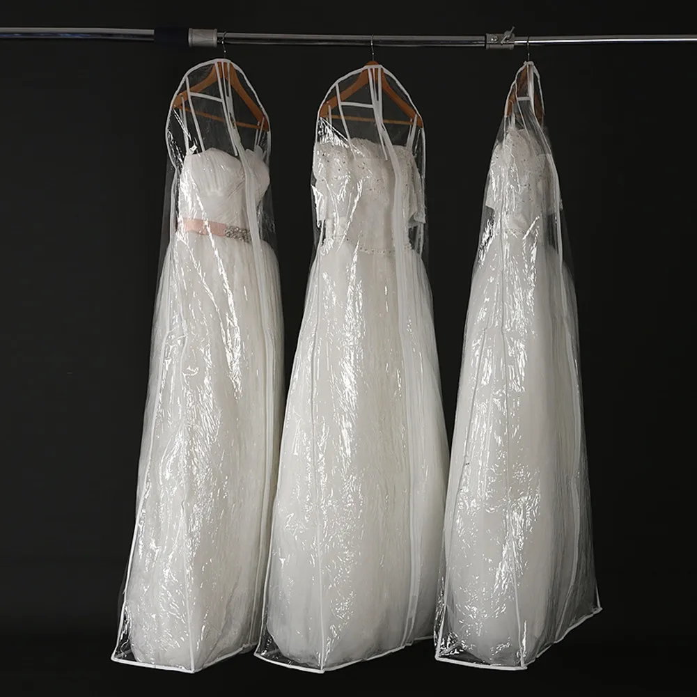 Свадебное платье Прозрачная крышка для хранения Дисплей сумки пылезащитный Водонепроницаемый влагостойкий крупные, свадебные платья одежда 160/170/180 см