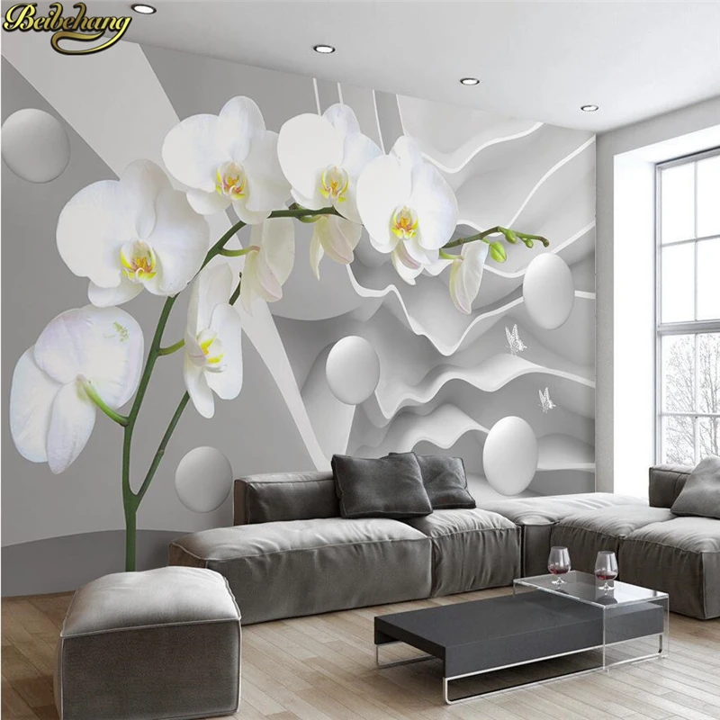 Beibehang Papel دي Parede 3D الأبيض هندسية الحديثة الحد الأدنى الصورة خلفيات للجدران جدارية الفن التجريدي ورق حائط غرفة نوم