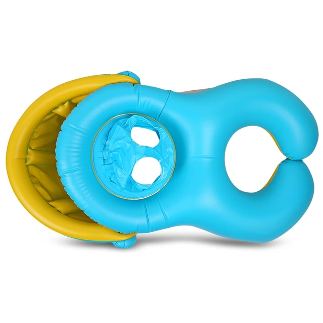 Inflatable Mother Baby Swim Float Ring Kids Seat Double Person Swimming Soft Ring Swimming Floating Circle Babyfloat Accessories 5