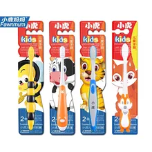 Мультфильм животных детская зубная щетка натуральная Пшеница соломы безопасности уход за полостью рта нано-антибактериальные мини-головки Детские зубные тренировки