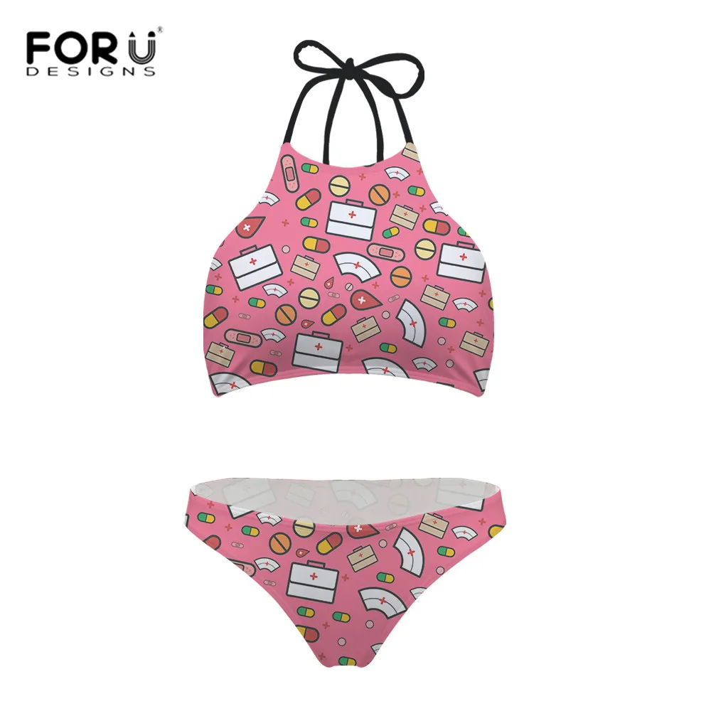 Forudesgins Women Swimming Suit Sexy Brazilian Bikinis Set 3d Cartoon ...