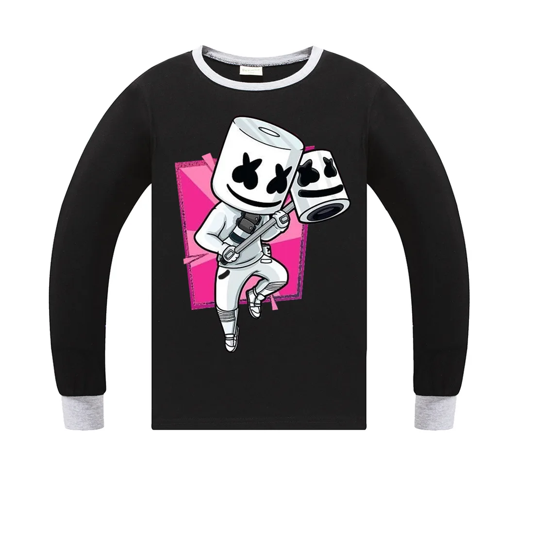 

Kids Boy Casual T-Shirt Marshmello Fashion Children Long Sleeve Cotton Clothes Cartoon Printed Marshmellow Boy T Shirt Girl Tops
