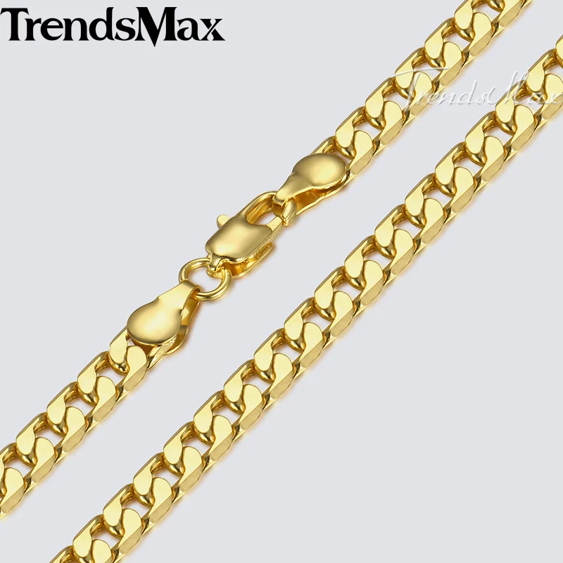 Trendsmax мужское ожерелье Золотая кубинская цепочка на шею для мужчин и женщин опт
