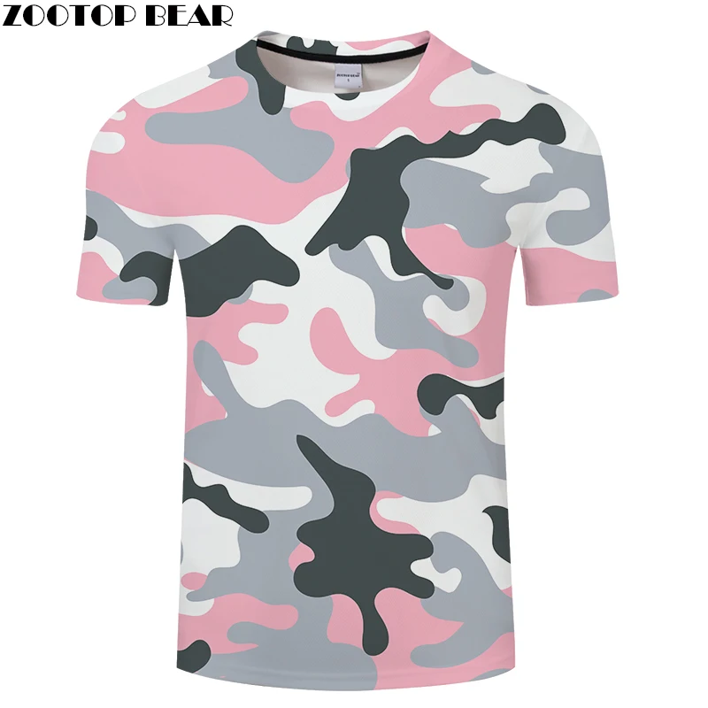 Buy Pink Camo 3D Print t shirt Men Women tshirts