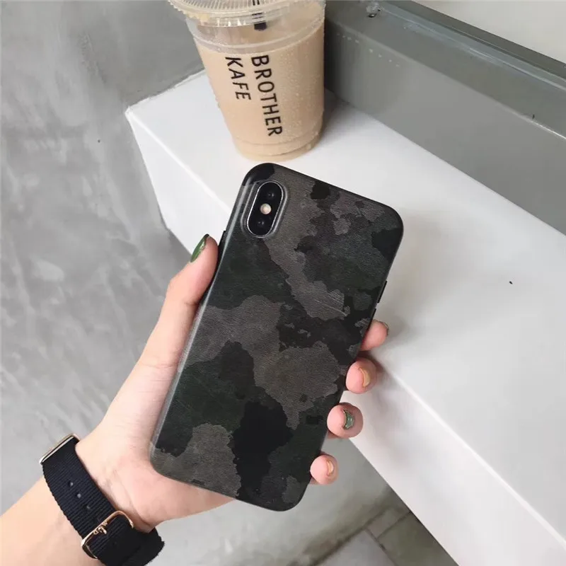 LUDI Vintage Camouflage Patterned Phone Case for iPhone 7 Case for iPhone X 6 6S 7 8 Plus Soft Silicon Matte Fitted Fundas Capas07