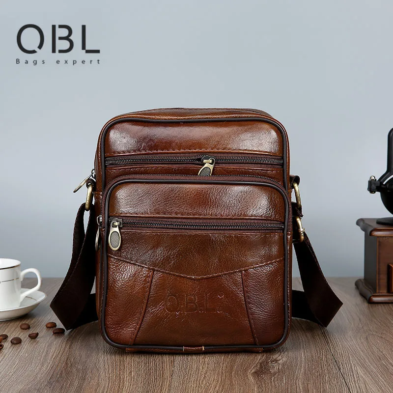 Us 22 94 Qibolu Cow Mens Genuine Leather Bags Flap 2019 Travel Business Messenger Bag Men Crossbody Casual Solid Zipper Shoulder Handbags In