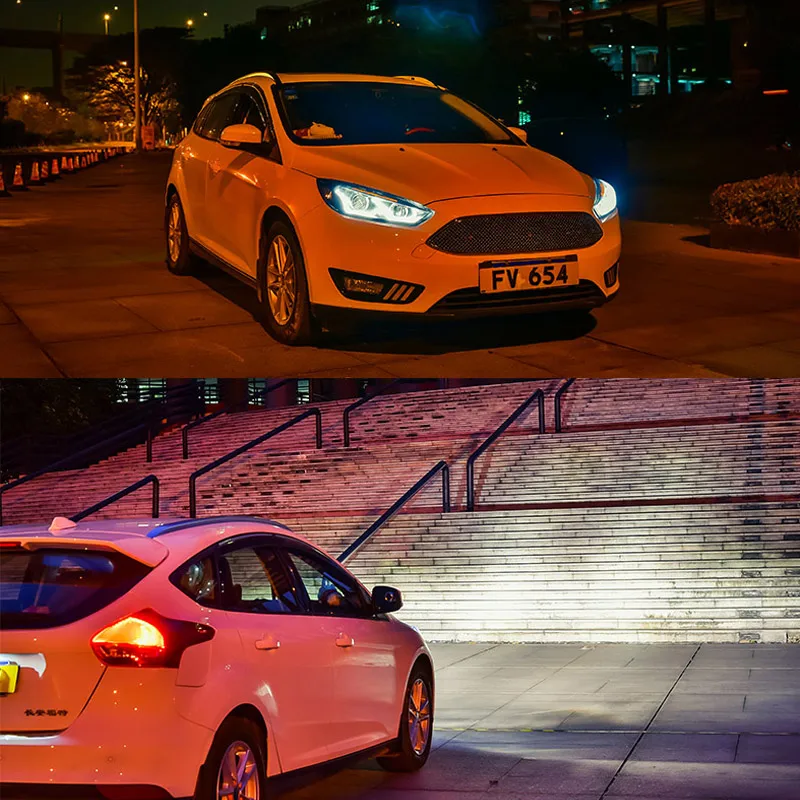 Головной светильник в сборе для Ford Focus левый и правый с светодиодный ходовой светильник DRL и желтым сигналом поворота