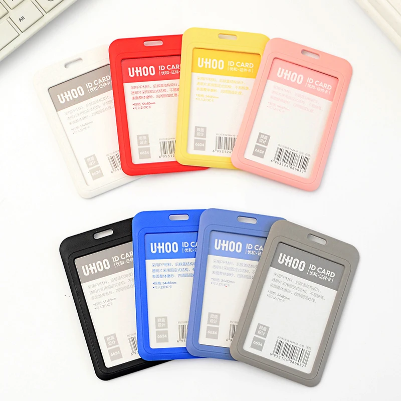 

2019 New PP ID Card Badge Holder Soild Color Exhibition ID Name Card Holders for School Office Company Supplies Stationery