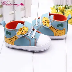 Детская парусиновая нескользящая обувь для маленьких мальчиков с изображением жирафа, мягкая подошва, обувь для малышей