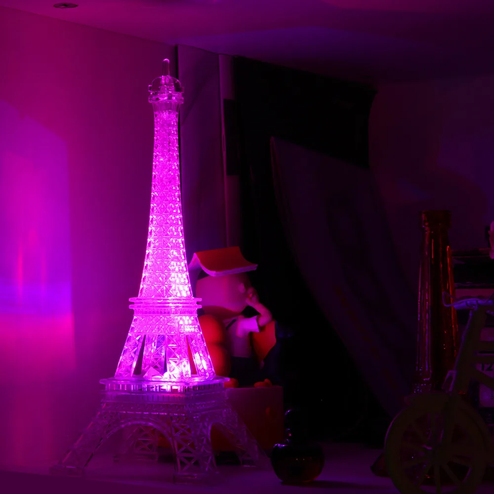 Романтический Эйфелева башня изменение цвета светодиодный ночник спальня украшения дома по всему миру магазин