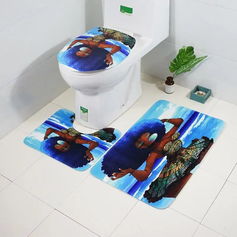 3 шт коврик для ванной лист с рисунком, Нескользящие абсорбирующие Ванная комната Комплект ковриков для коралловые флисовые Носки-тапочки; для ванны коврики моющиеся Ванная комната туалет ковры
