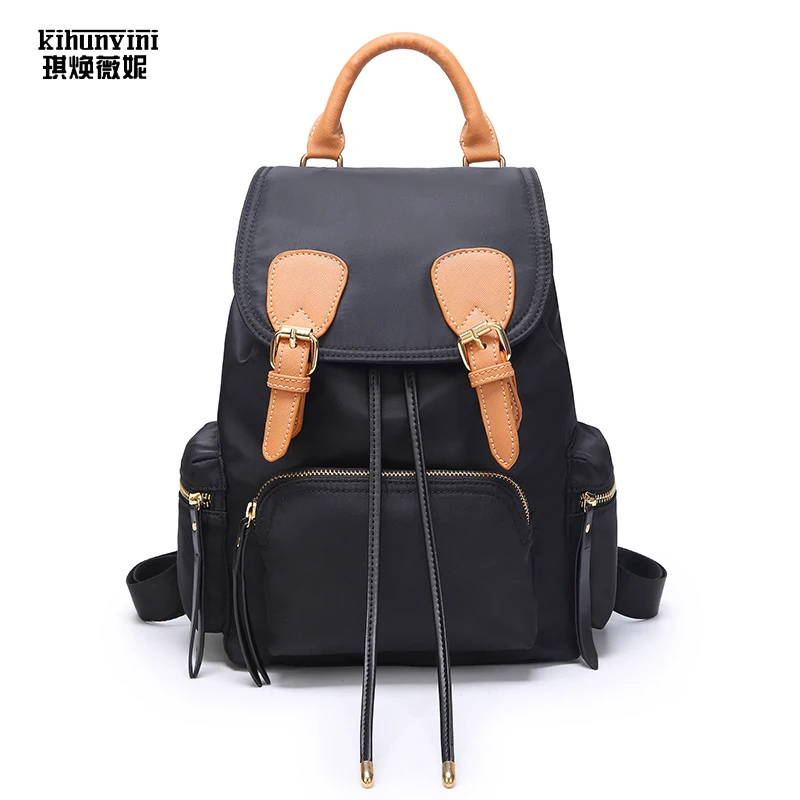 

KIHUN Anti Theft Backpack Korean Luxury Designer School Bags for Teenage Girls Backpacks Women DrawstringThick Oxford Back Pack