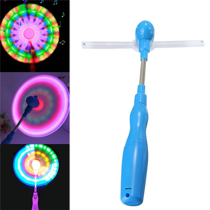 

1PCS Windmills Flashing Light Up LED And Music Rainbow Spinning Windmill Kids Present Gift Party Glows Toys For Children
