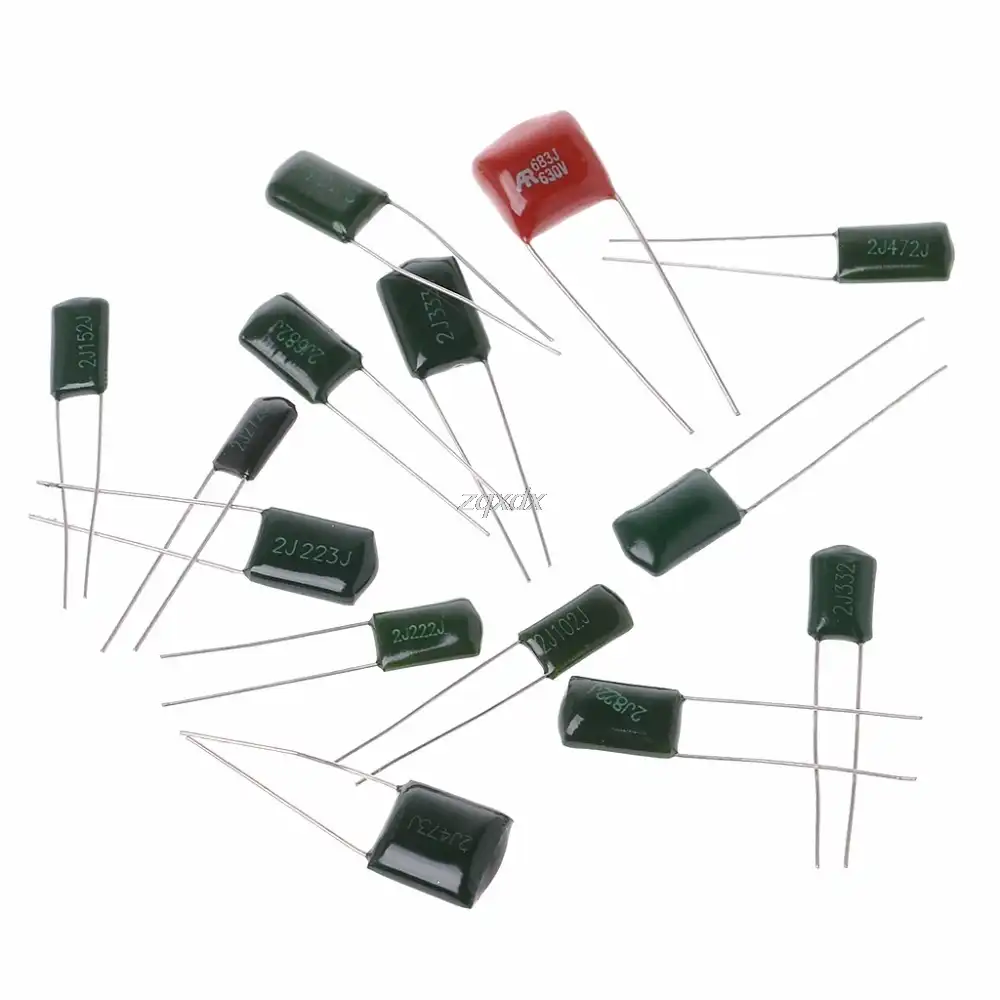 140Pcs 14 Values 630V Polyester Film Capacitor Electrolytic Assortment Kit
