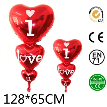 

10pcs/lot large Size 128*65CM Heart Foil Balloons Love Air ballon for Birthday Wedding Party Decorations Valentines Day LLV05