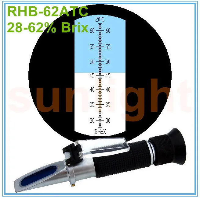 

RHB-62ATC Wide-range 28-62% Brix Refractometer with Plastic Retail Box and Trackable Delivery Service