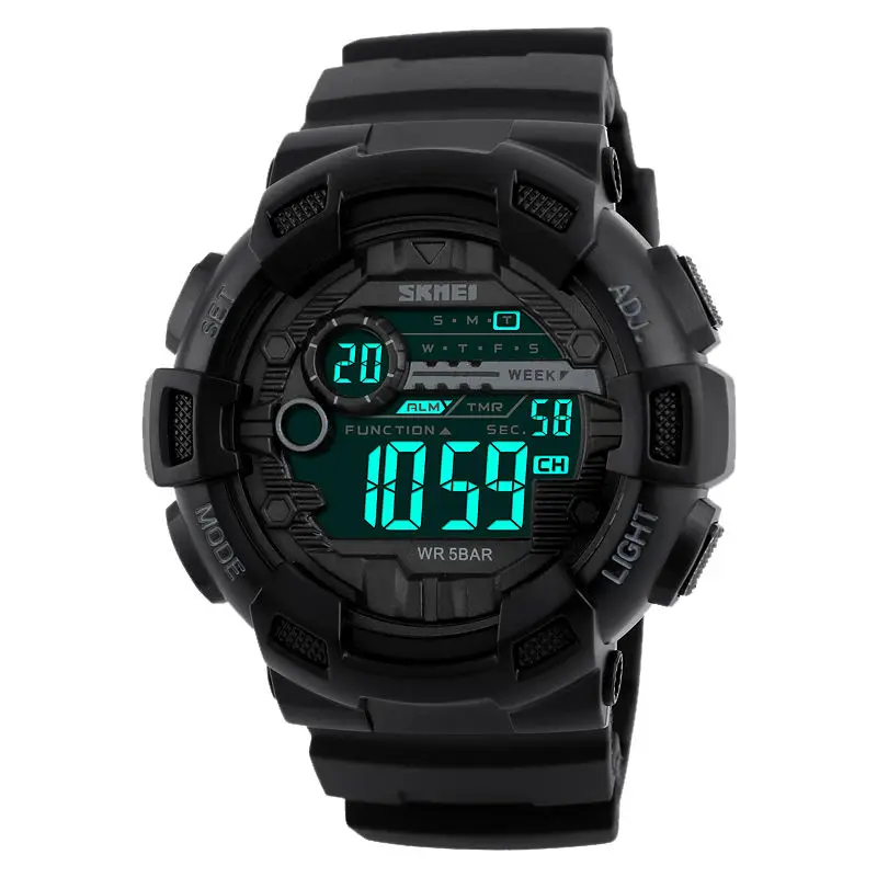 

SKMEI Digital Sport Watch Men Countdown Chronograph Double Time Switch LED Electronic Wrist Watches Military Wristwatch 1243