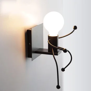 

Creative loft wall lamp bed living room bedside aisle corridor wall light carton kid's room light restaurant club cafe lamp bra