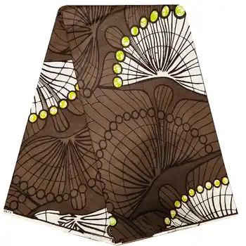 

Nigerian white brown african ankara newest soft wax print batik wax fabric,new 100% cotton african clothes material