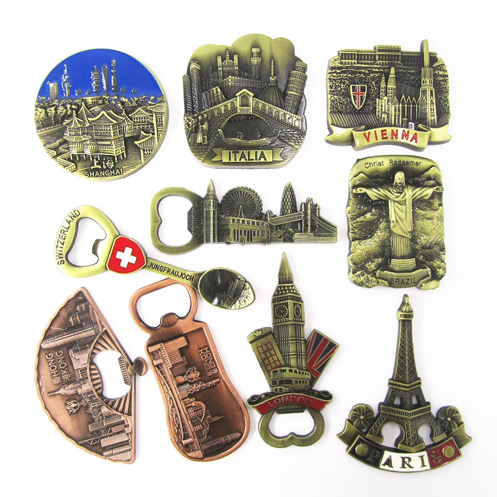 

Fridge Magnet Sticker Metal Mini Bottle Opener Germany Italy France Countries City Cute Tourism Souvenir Home Decor Craft Gift