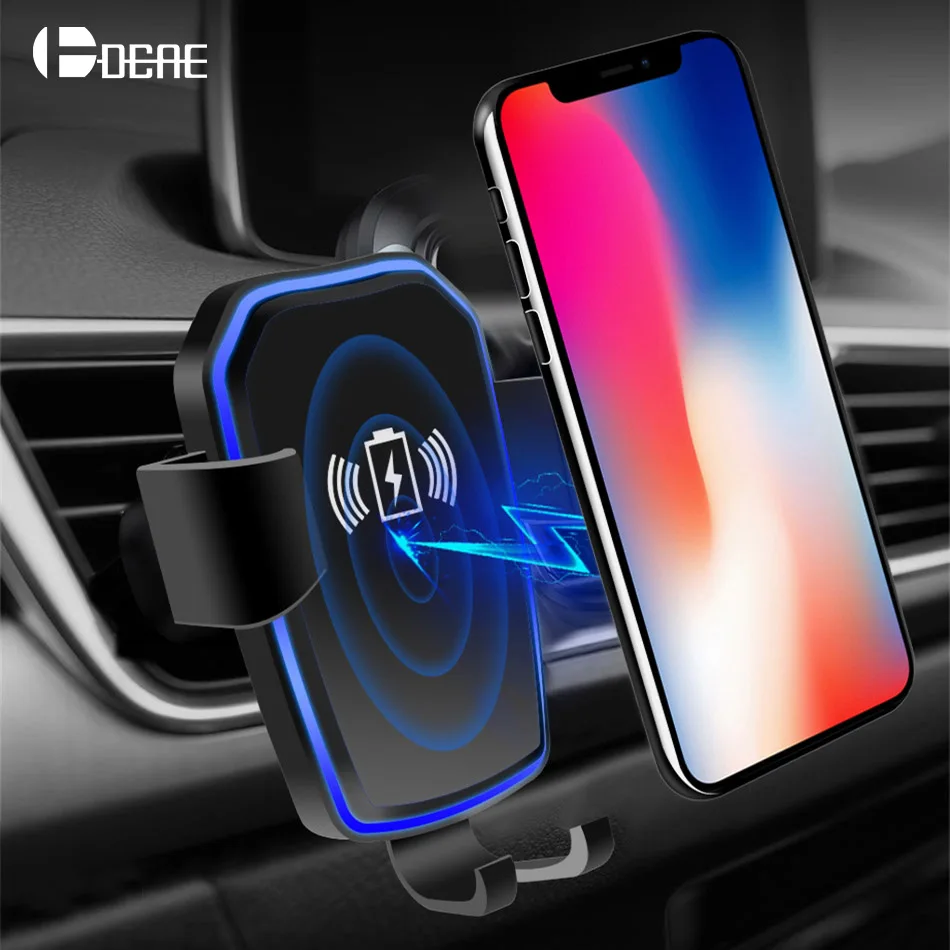

DCAE Qi Fast Wireless Car Charger 10W Automatic Gravity Car Mount Air Vent Phone Holder for iPhone Xs Max XR X 8 Samsung S9 S8
