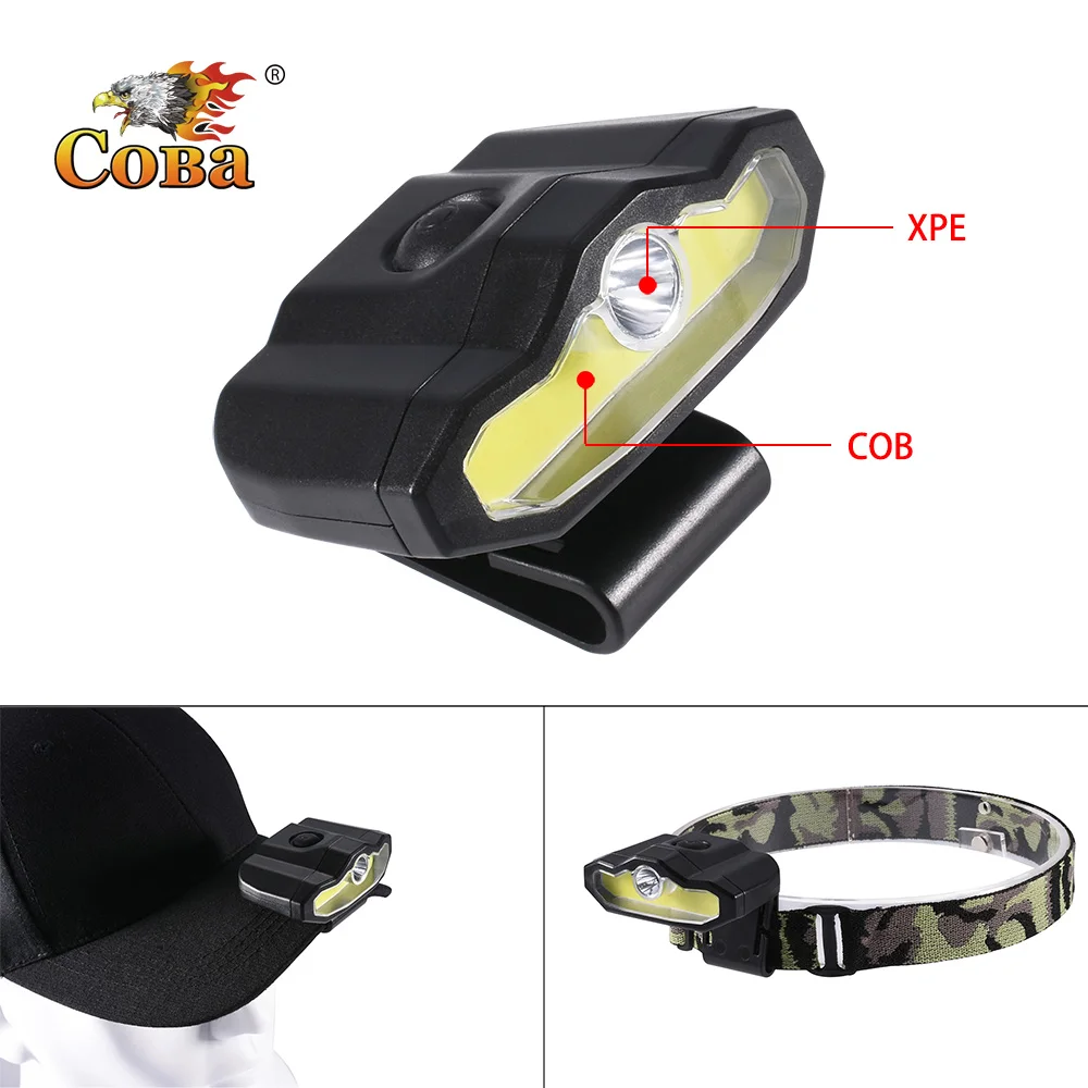 Coba cob налобный фонарь usb Перезаряжаемый встроенный аккумулятор светодиодный