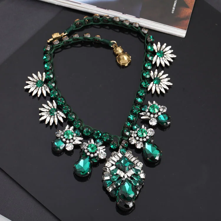 

2018 new Luxury Beautiful Blue Noble Muiti-Layer Shourouk Collar Necklace Prom Fashion Joker Necklace 459