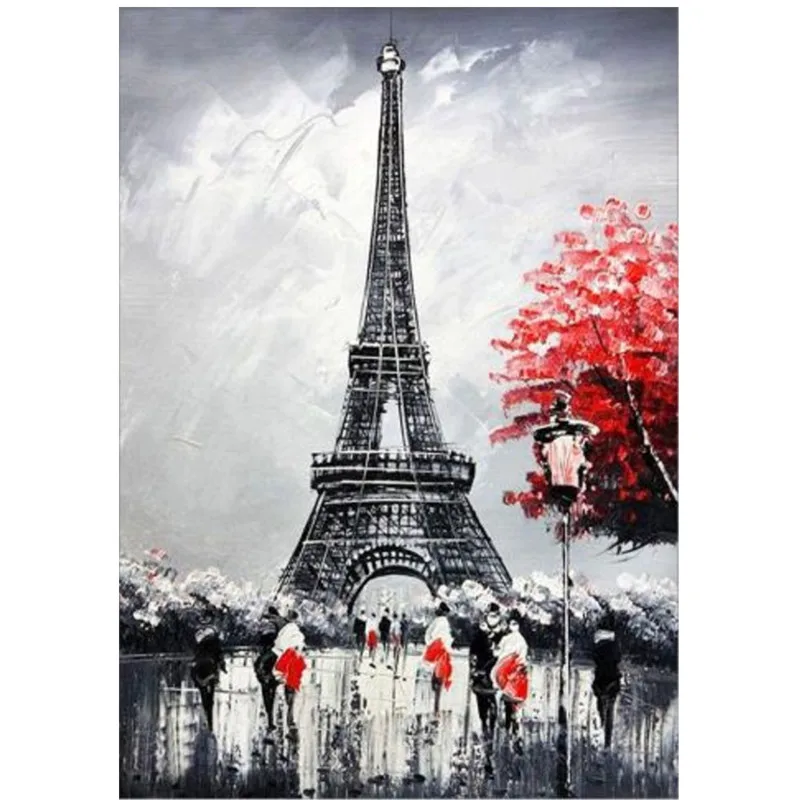 

5d Diy Diamond Painting Cross Stitch Round Diamond Sets Diamond Embroidery Unfinish Decorative Tower Landscape Painting Decor