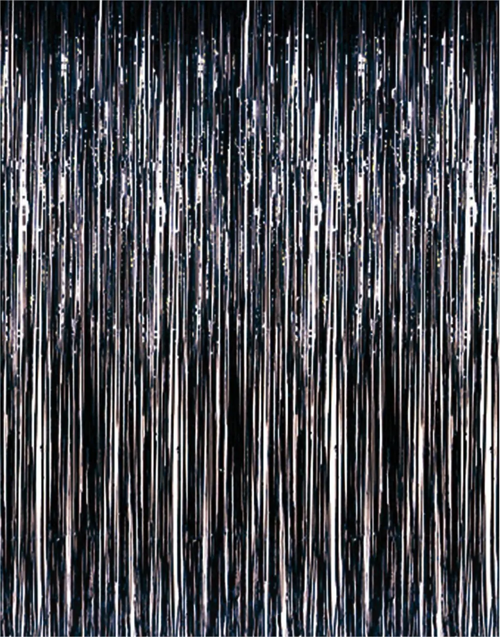 1m 2m Schwarz Lametta Folie Fringe Tur Fenster Vorhang Party