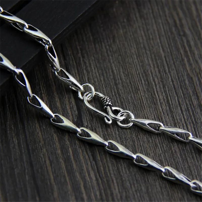 Fyla Mode 4mm Melon Seeds Chain 925 Sterling Silver Necklace Chains