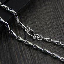 Fyla Mode 4mm Melon Seeds Chain 925 Sterling Silver Necklace Chains Thai Silver Jewelry For Women Men 45cm 50cm 55cm 60cm TYC161