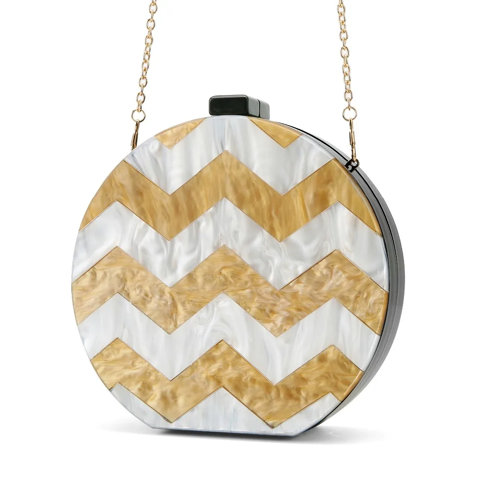 

1 pcs Round Circular Barrel-shaped Acrylic Bag Box Clutch Evening Bridal Trave Handbags Messenger Shoulder Women Bag Acrylic Bag