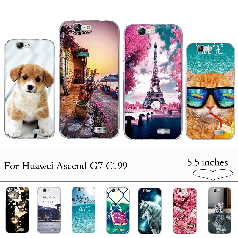 

For Huawei Ascend G7 Case Soft Silicone TPU Phone Cover Case for Huawei Ascend G7 C199 Cover Case for Huawei G7 G7 Fundas Bumper