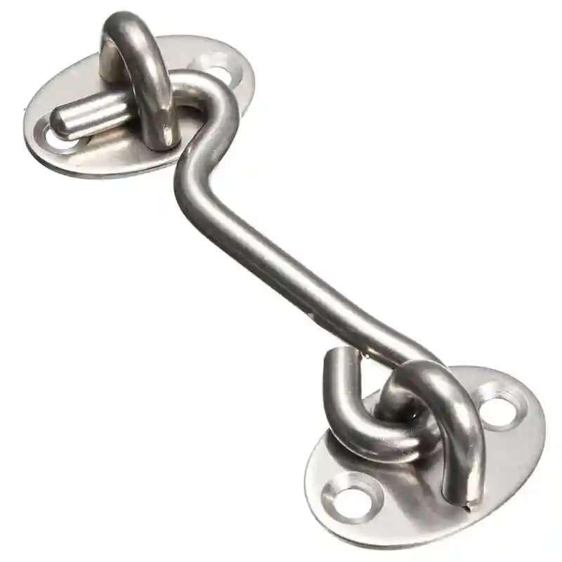 3/" Silver Tone Stainless Steel Cabin Hook Eye Shed Gate Door Latch Hardware