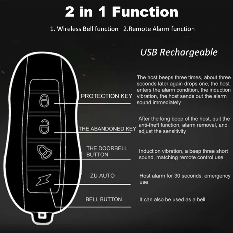 Usb Перезаряжаемый беспроводной Противоугонный Вибрационный мотоцикл велосипедный замок безопасности сигнализация с пультом дистанционного управления