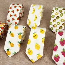 Хлопковые мужские цветные галстуки с банановым фруктом, галстуки для мужчин, узкие галстуки, тонкие узкие галстуки, узкие толстые Галстуки для взрослых и женщин