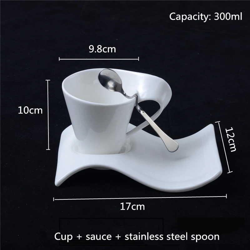 Европейская гофрированная керамическая чашка и креативная игра для маленьких пар 300 мл кофейная чашка