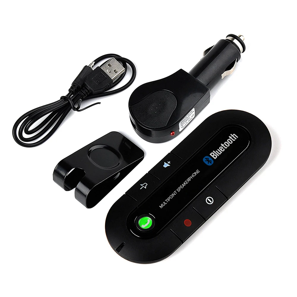 2018 Auto Parts Handsfree FM Transmitters Multipoint Speakerphone 4.1 EDR Wireless Bluetooth Handsfree Car Kit MP3 Music Player