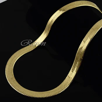 

1pcs 7mm 10mm Men Women Yellow Gold Color Filled Link Herringbone Necklace Wholesale Chains Jewelry