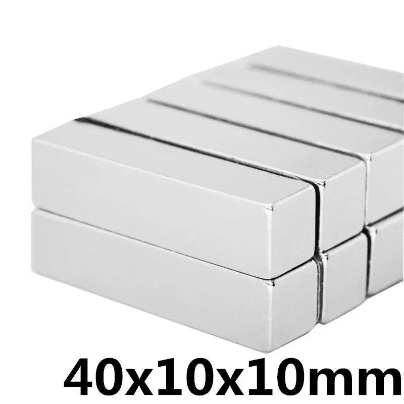 Шт. 10 шт. супер сильный 40x10x10 мм Блок Бар Магниты редкоземельный неодимовый N35