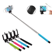 Новая Выдвижная ручная селфи-Палка с кнопкой дистанционного спуска затвора 3,5 мм кабель проводной селфи-монопод для телефона Android IOS