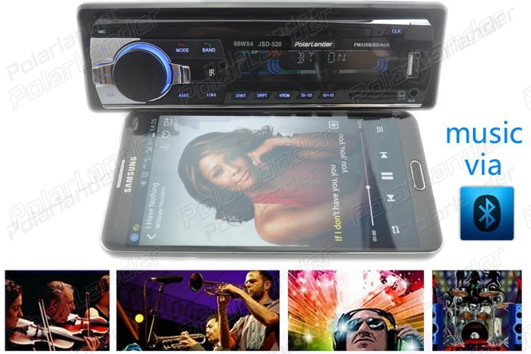 Лидер продаж 1 Din один автомобильный Радио Стерео FM MP3 проигрыватель USB SD AUXIN Автомобильная электроника Bluetooth громкой связи Музыка Аудио авто