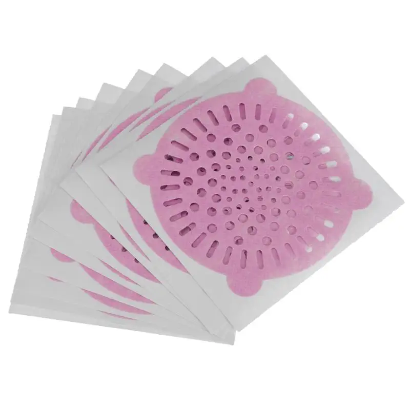

10pcs Disposable Hair Anti-Blocking Drain Stickers Self-Adhesive Bath Shower Pool Filter Cover Net Strainers Kitchen Tools