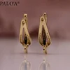 Nuevo pendiente largo único PATAYA 585 Rosa oro azul estrella de oro piedra pendientes colgantes mujeres boda fiesta hueco joyería chica regalo ► Foto 3/6