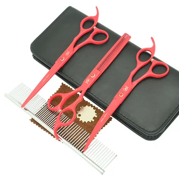 

Meisha 7" Pet Scissors Professional Dog Straight&Down Curved Cutting Shears 6.5" Thinning Clipper Animal Grooming Tijeras HB0141